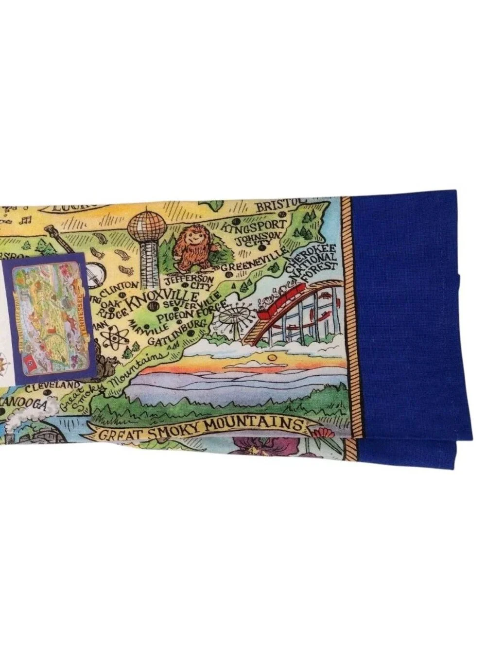 Tennessee Landmark Map Tea Towel 18x28 Kay Dee Designs Carrie Wagner Novelty NEW